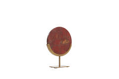 Ornament op voet 25x10x35 cm GOUYA rood agaat+antiek brons