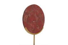 Ornament op voet 25x10x35 cm GOUYA rood agaat+antiek brons