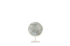 Ornament on base 25x10x35 cm GOUYA green agate+cream