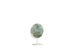 Ornament on base 25x10x35 cm GOUYA green agate+cream