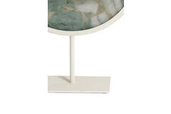 Ornament on base 25x10x35 cm GOUYA green agate+cream