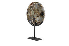 Ornament op voet 35x12x50 cm GOUYA agaat bruin+mat zwart