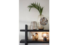 Ornament op voet 35x12x50 cm GOUYA agaat bruin+mat zwart