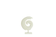 Ornament op voet 29x10x40 cm SHWIBA crème