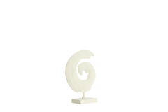 Ornament op voet 29x10x40 cm SHWIBA crème