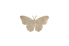 Ornament 41x23x4 cm BUTTERFLY glanzend goud