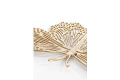 Ornament 41x23x4 cm BUTTERFLY glanzend goud