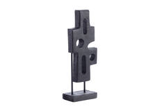 Ornament on base 19x9,5x45 cm SALIO wood matt black