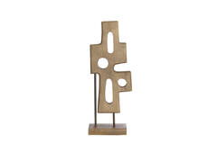 Ornament op voet 19x9,5x45 cm SALIO hout grijs-donker bruin