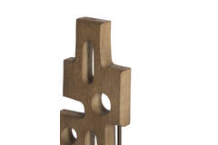 Ornament op voet 19x9,5x45 cm SALIO hout grijs-donker bruin