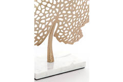 Ornament on base 28x8x35 cm LEAF gold+marble white