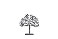 Ornament op voet 36x6x39 cm LEAF mat zwart