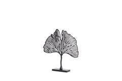 Ornament op voet 36x6x39 cm LEAF mat zwart