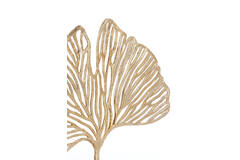 Ornament op voet 36x6x39 cm LEAF goud+marmer wit