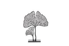 Ornament on base 36x10x48 cm LEAF matt black