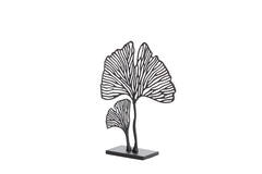 Ornament on base 36x10x48 cm LEAF matt black