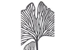 Ornament on base 36x10x48 cm LEAF matt black