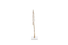 Ornament on base 36x10x48 cm LEAF gold+marble white