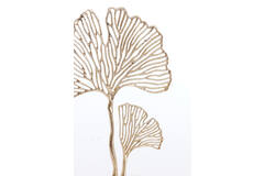 Ornament on base 36x10x48 cm LEAF gold+marble white