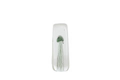 Ornament 6x6x18,5 cm JELLYFISH glas donker groen