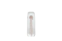 Ornament 6x6x18,5 cm JELLYFISH glass light pink