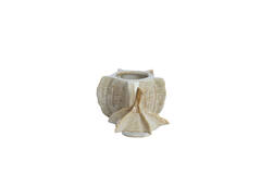 Deco box Ø21x27 cm SABARA glans zand
