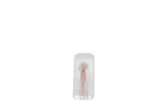Ornament 5,5x5,5x13 cm JELLYFISH glas licht roze