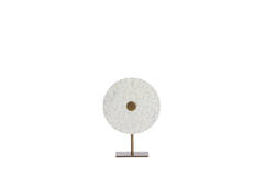 Ornament op voet 25x10x35 cm YVO marmer wit+antiek brons