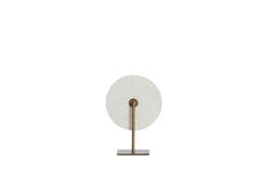 Ornament op voet 25x10x35 cm YVO marmer wit+antiek brons