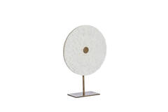 Ornament on base 35x12x50 cm YVO marble white+antique bronze