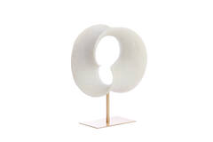 Ornament op voet 34x18x43 cm VODICE crème+antiek brons