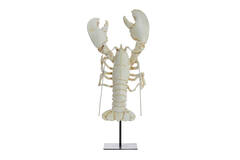 Ornament op voet 25x14x56,5 cm LOBSTER gebroken wit