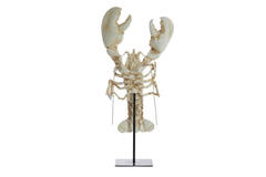 Ornament op voet 25x14x56,5 cm LOBSTER gebroken wit