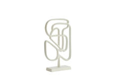 Ornament op voet 24x8x39 cm GOLEZA crème