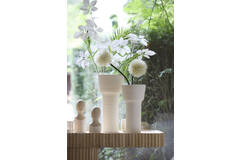 Ornament 9,5x8,5x25,5 cm BATTUDA ceramics matt cream