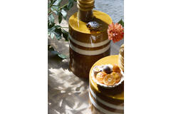 Ornament 15,5x14,5x7 cm TURTLE glas amber+wit-zwart