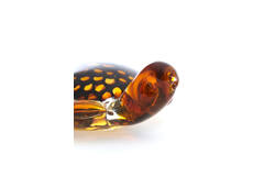 Ornament 15,5x14,5x7 cm TURTLE glas amber+amber-zwart