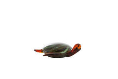 Ornament 19x16x7 cm TURTLE glass amber+green