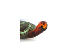 Ornament 19x16x7 cm TURTLE glass amber+green