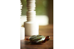 Ornament 19x16x7 cm TURTLE glass amber+green