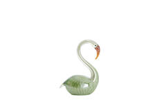 Ornament 13x8x20 cm SWAN glass green