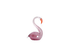 Ornament 13x8x20 cm SWAN glas roze