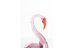 Ornament 13x8x20 cm SWAN glas roze