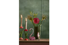 Ornament 13x8x20 cm SWAN glas roze