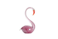 Ornament 17x9,5x29 cm SWAN glas roze