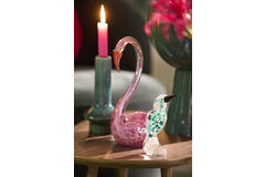 Ornament 17x9,5x29 cm SWAN glas roze