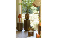 Ornament 28x12x16 cm SHELL glas bruin-brons+wit