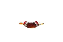 Ornament 20x5x6 cm CRAB glas bruin