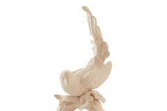 Ornament 21,5x17x35 cm BIRD ceramics matt cream