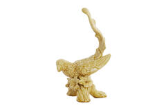 Ornament 21,5x17x35 cm BIRD ceramics ocher yellow